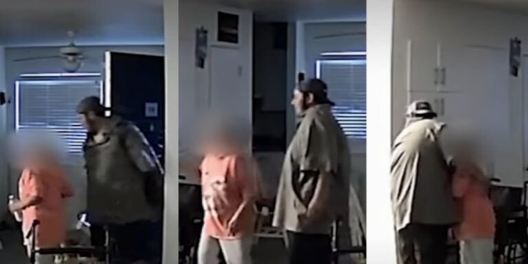 A man is caught on surveillance video sexually assaulting an elderly woman in California.